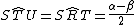 latex: S\widehat{T}U=S\widehat{R}T=\frac{\alpha-\beta}{2}