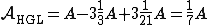 latex: \large \mathcal{A}_{\small\text{HGL}}=A-3\frac{1}{3}{A}+3\frac{1}{21}A=\frac{1}{7}A