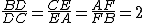 latex: \large \frac{BD}{DC}=\frac{CE}{EA}=\frac{AF}{FB}=2
