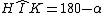 latex: H\hat{I}K = 180 - \alpha