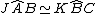 latex: J\hat{A}B \simeq K\hat{B}C